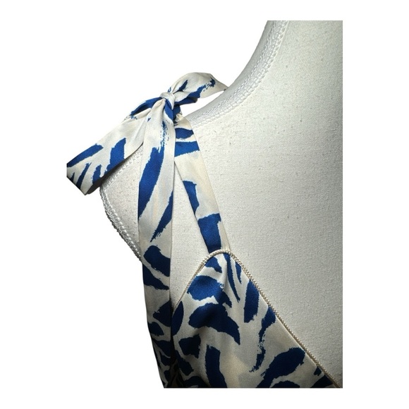 Alexis x Target Blue Botanical Tie Strap Asymmetrical Hem Dress Sz M Flowy - Picture 8 of 10